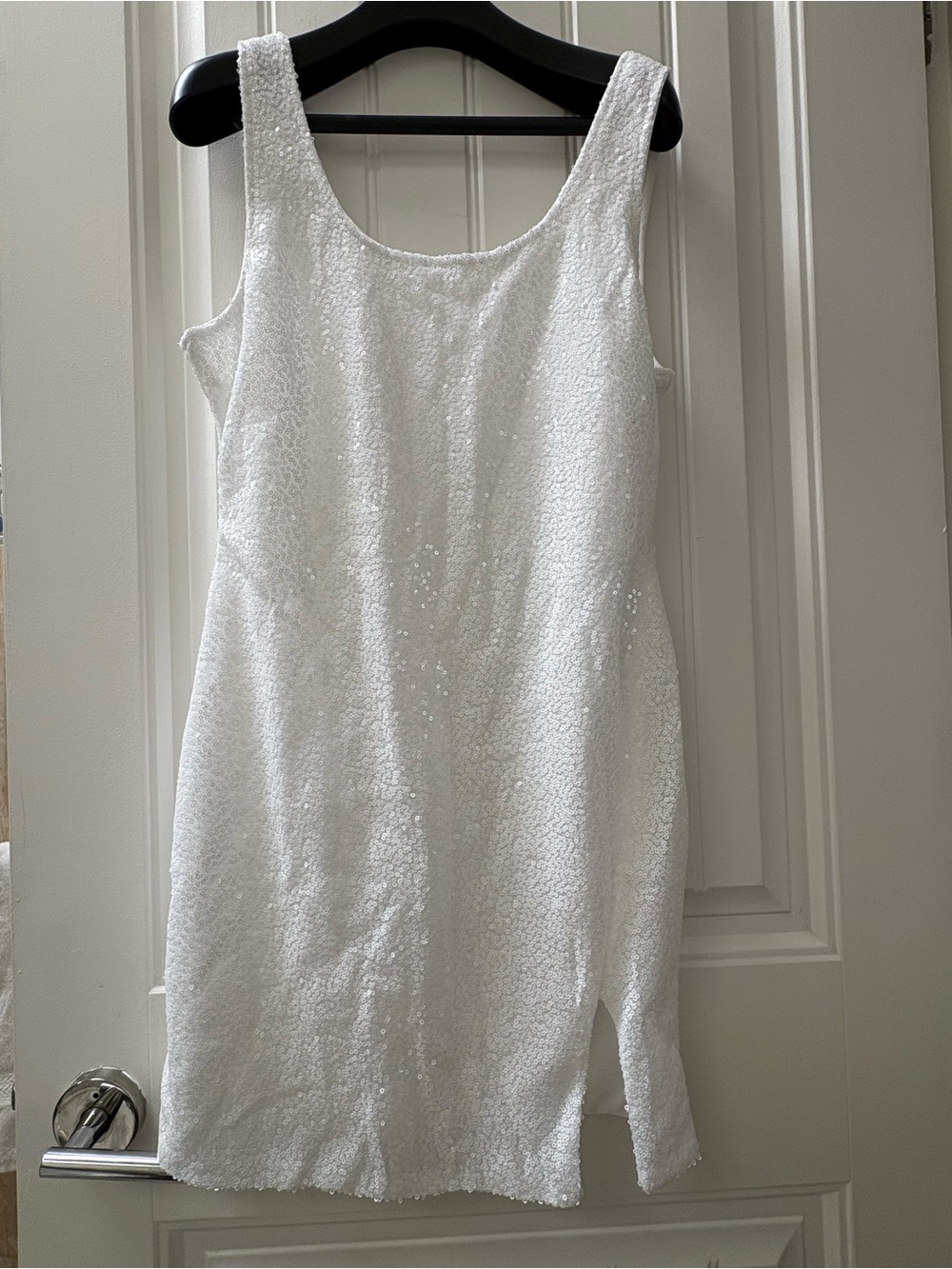 NWOT White Sequin Tank Sheath Dress -size S, L